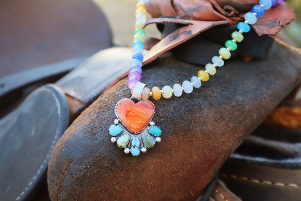 Orange Heart Necklace